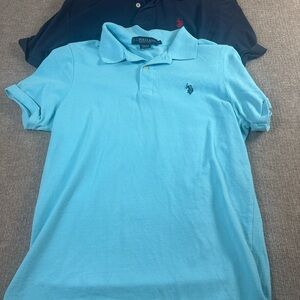 U.S. Polo Assn. Light Blue and Navy Polo Shirts